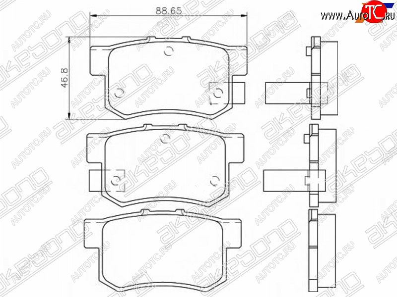 2 369 р. Задние колодки тормозные AKEBONO  Honda CR-V  RD4,RD5,RD6,RD7,RD9  - Stream ( 1 RN1,RN3,  1 RN2,RN4, RN1, RN3, RN5)  с доставкой в г. Санкт‑Петербург