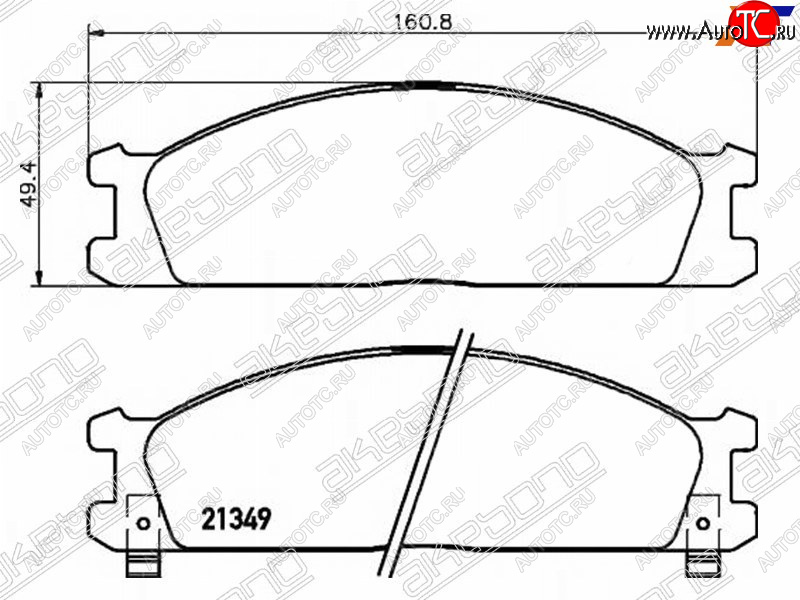 1 759 р. Колодки тормозные AKEBONO (передние)  Nissan Navara  1 D21 - Pathfinder  R50  с доставкой в г. Санкт‑Петербург