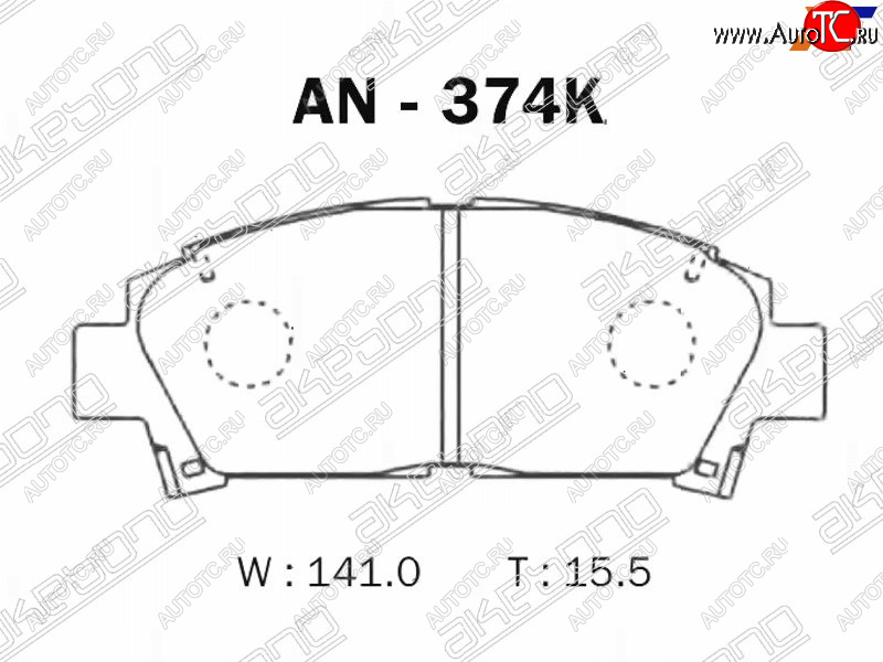 3 399 р. Колодки тормозные AKEBONO (передние)  Toyota Avensis  T220 седан (2000-2003) рестайлинг  с доставкой в г. Санкт‑Петербург