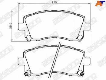 2 199 р. Колодки тормозные AKEBONO (передние) Subaru Legacy BH/BE12 универсал (1998-2003)  с доставкой в г. Санкт‑Петербург. Увеличить фотографию 1