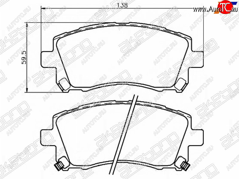 2 199 р. Колодки тормозные AKEBONO (передние)  Subaru Forester  SF - Legacy  BH/BE12  с доставкой в г. Санкт‑Петербург