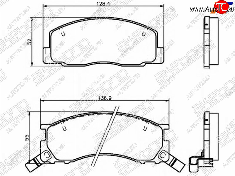 2 359 р. Колодки тормозные AKEBONO (передние)  Toyota Estima  XR10,XR20 - Estima Emina  XR10, XR20  с доставкой в г. Санкт‑Петербург