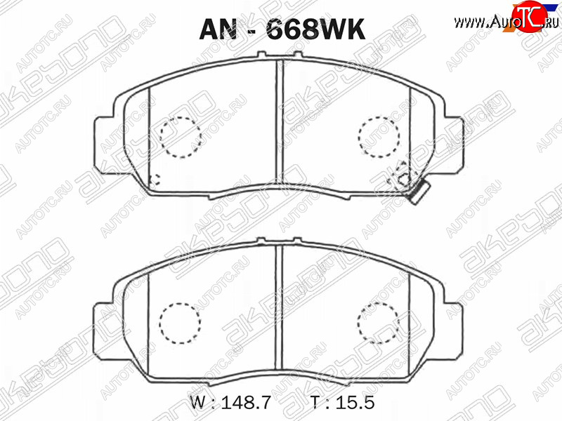 2 699 р. Колодки тормозные AKEBONO (передние)  Honda Accord  CU (2008-2013) седан дорестайлинг, седан рестайлинг  с доставкой в г. Санкт‑Петербург