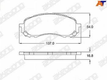 2 199 р. Колодки тормозные AKEBONO (передние) Subaru Forester SH (2008-2013)  с доставкой в г. Санкт‑Петербург. Увеличить фотографию 1