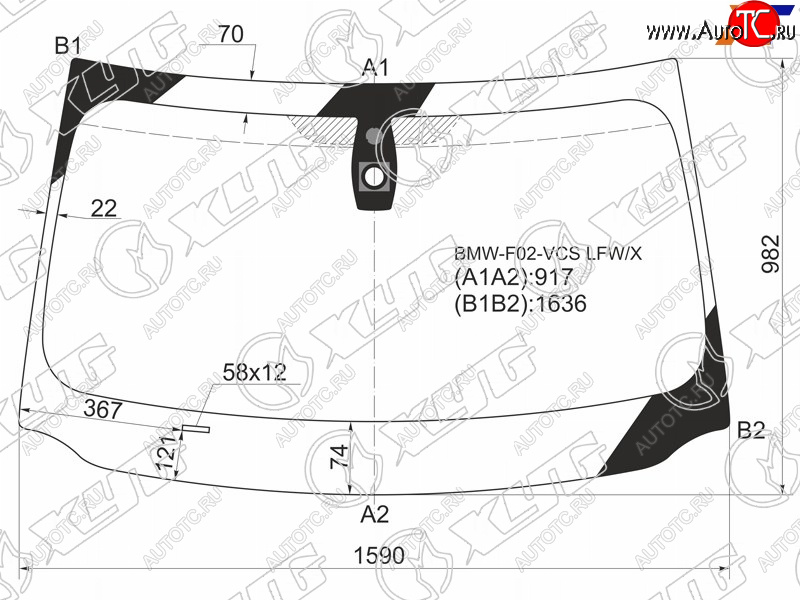 7 999 р. Стекло лобовое (Датчик дождя) XYG  BMW 7 серия  F01-F04 (2008-2015) седан  с доставкой в г. Санкт‑Петербург