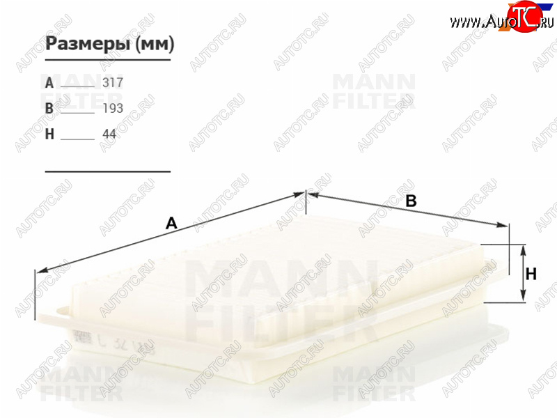 1 569 р. Фильтр воздушный MANN  Toyota Harrier (XU30,  XU60,  XU80), Highlander (XU40,  XU50,  XU70), Kluger (XU40,  XU50)  с доставкой в г. Санкт‑Петербург