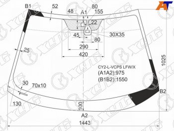 6 599 р. Стекло лобовое (Датчик дождя) XYG  Mitsubishi Lancer  10 CY - Lancer Evolution  10 CZ4A  с доставкой в г. Санкт‑Петербург. Увеличить фотографию 1