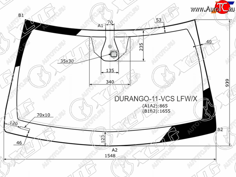 7 799 р. Стекло лобовое (Датчик дождя) XYG  Dodge Durango  WK2 (2010-2013), Jeep Grand Cherokee  WK2 (2010-2013)  с доставкой в г. Санкт‑Петербург