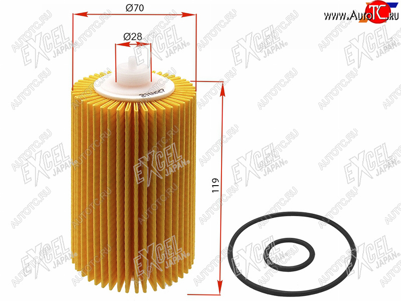 1 019 р. Фильтр масляный картридж дв1VDFTV,3UR-FE EXCEL JAPAN  Lexus LX570  J200 (2007-2022), Toyota Land Cruiser  200 (2007-2021)  с доставкой в г. Санкт‑Петербург