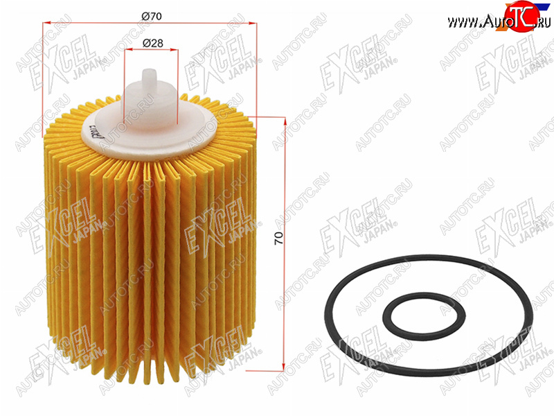 649 р. Фильтр масляный (картридж) EXCEL JAPAN Toyota Camry XV70 дорестайлинг (2017-2021)  с доставкой в г. Санкт‑Петербург