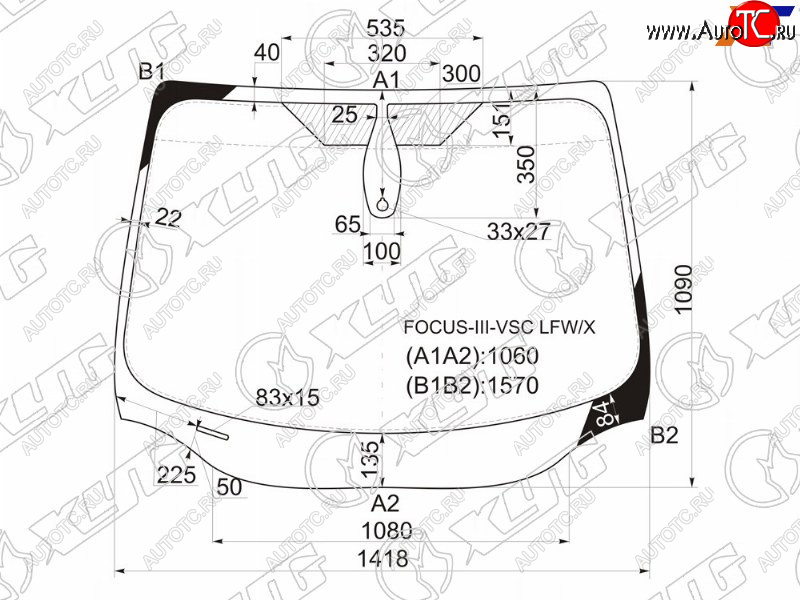 9 549 р. Стекло лобовое (Датчик дождя) XYG  Ford Focus  3 (2014-2019) седан рестайлинг, универсал рестайлинг, хэтчбэк рестайлинг  с доставкой в г. Санкт‑Петербург