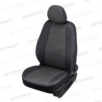 14 249 р. Чехлы сидений (экокожа) Автопилот  Chevrolet Aveo ( T200,  T250) (2003-2011), Ravon Nexia R3 (2016-2020) (черный/темно-серый)  с доставкой в г. Санкт‑Петербург. Увеличить фотографию 1