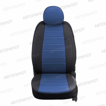 13 849 р. Чехлы сидений (экокожа) Автопилот  Geely Coolray  SX11 (2018-2023) дорестайлинг (черный/синий)  с доставкой в г. Санкт‑Петербург. Увеличить фотографию 2