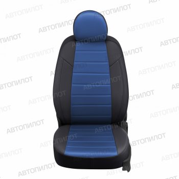 14 249 р. Чехлы сидений (экокожа/алькантара) Автопилот Geely Coolray SX11 дорестайлинг (2018-2023) (черный/синий)  с доставкой в г. Санкт‑Петербург. Увеличить фотографию 1