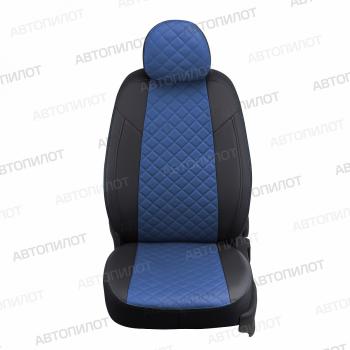 14 899 р. Чехлы на сиденья Ромб (к. Comfort Luxe экокожа) Автопилот  Уаз Патриот  23632 (2016-2024) 2-ой рестайлинг пикап (черный/синий)  с доставкой в г. Санкт‑Петербург. Увеличить фотографию 3