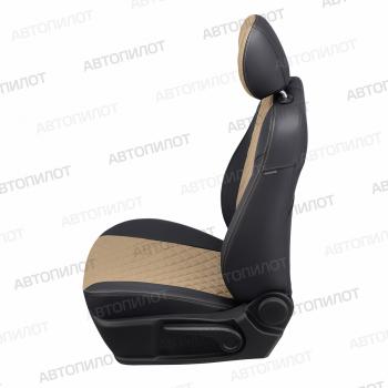 14 899 р. Чехлы на сиденья Ромб (к. Comfort Luxe экокожа) Автопилот  Уаз Патриот ( 23632,  3163 5 дв.) (2016-2024) 2-ой рестайлинг пикап, 2-ой рестайлинг (черный/темно-бежевый)  с доставкой в г. Санкт‑Петербург. Увеличить фотографию 4