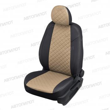 14 899 р. Чехлы на сиденья Ромб (к. Comfort Luxe экокожа) Автопилот  Уаз Патриот ( 23632,  3163 5 дв.) (2016-2024) 2-ой рестайлинг пикап, 2-ой рестайлинг (черный/темно-бежевый)  с доставкой в г. Санкт‑Петербург. Увеличить фотографию 1