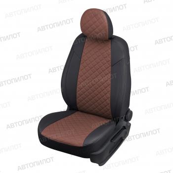 14 899 р. Чехлы на сиденья Ромб (к. Comfort Luxe экокожа) Автопилот  Уаз Патриот ( 23632,  3163 5 дв.) (2016-2024) 2-ой рестайлинг пикап, 2-ой рестайлинг (черный/темно-коричневый)  с доставкой в г. Санкт‑Петербург. Увеличить фотографию 1