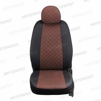 14 899 р. Чехлы на сиденья Ромб (к. Comfort Luxe экокожа) Автопилот  Уаз Патриот ( 23632,  3163 5 дв.) (2016-2024) 2-ой рестайлинг пикап, 2-ой рестайлинг (черный/темно-коричневый)  с доставкой в г. Санкт‑Петербург. Увеличить фотографию 3