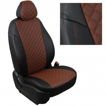 14 899 р. Чехлы на сиденья Ромб (к. Comfort Luxe экокожа) Автопилот  Уаз Патриот ( 23632,  3163 5 дв.) (2016-2024) 2-ой рестайлинг пикап, 2-ой рестайлинг (черный/темно-коричневый)  с доставкой в г. Санкт‑Петербург. Увеличить фотографию 2