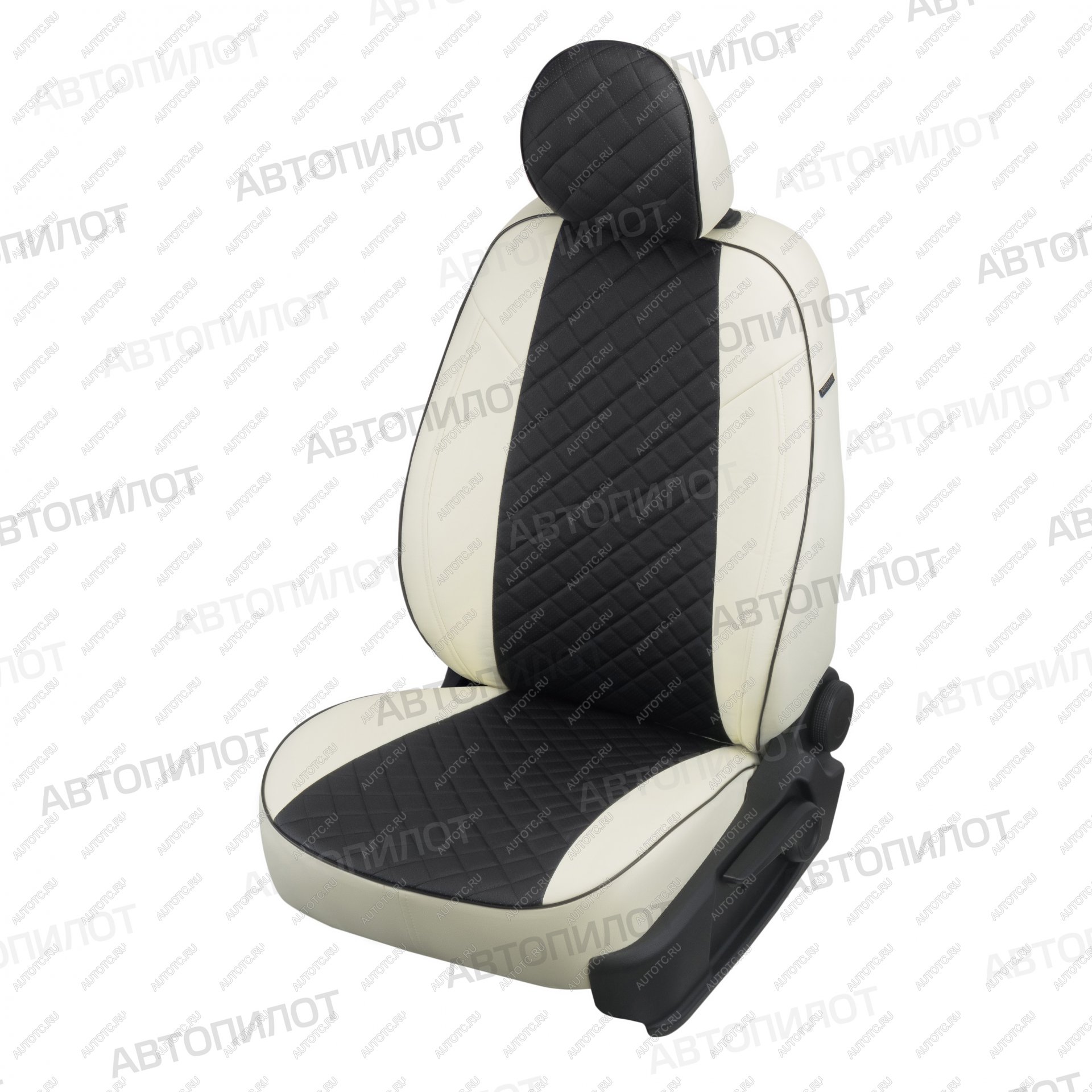 14 899 р. Чехлы на сиденья Ромб (к. Comfort Luxe экокожа) Автопилот  Уаз Патриот ( 23632,  3163 5 дв.) (2016-2024) 2-ой рестайлинг пикап, 2-ой рестайлинг (белый/черный)  с доставкой в г. Санкт‑Петербург