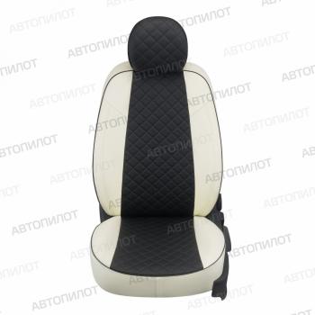 14 899 р. Чехлы на сиденья Ромб (к. Comfort Luxe экокожа) Автопилот  Уаз Патриот ( 23632,  3163 5 дв.) (2016-2024) 2-ой рестайлинг пикап, 2-ой рестайлинг (белый/черный)  с доставкой в г. Санкт‑Петербург. Увеличить фотографию 3