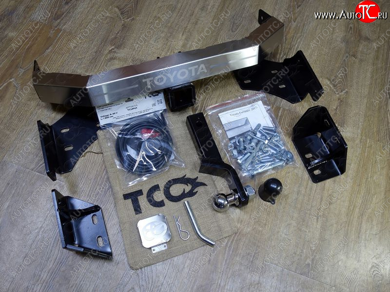 23 899 р. Фаркоп (тягово-сцепное устройство) TCC Тюнинг  Toyota Fortuner  AN160 (2020-2024) рестайлинг (оцинкованный, крюк Е, надпись Toyota)  с доставкой в г. Санкт‑Петербург