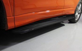 21 349 р. Порожки для ног алюминиевые ТСС Тюнинг Slim Line  Audi Q3  F3 (2018-2022) (черные)  с доставкой в г. Санкт‑Петербург. Увеличить фотографию 1