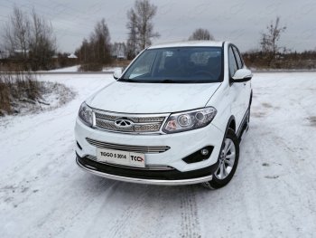 17 999 р. Защита переднего бампера нижняя d60,3 мм ТСС Тюнинг  Chery Tiggo 5  (T21) (2014-2017) (нержавейка)  с доставкой в г. Санкт‑Петербург. Увеличить фотографию 1