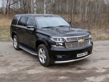 23 999 р. Защита переднего бампера нижняя 76,1 мм ТСС Тюнинг Chevrolet Tahoe GMT900 5 дв. (2006-2013) (нержавейка)  с доставкой в г. Санкт‑Петербург. Увеличить фотографию 1