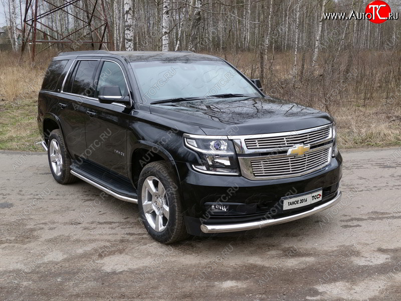 23 999 р. Защита переднего бампера нижняя 76,1 мм ТСС Тюнинг  Chevrolet Tahoe  GMT900 (2006-2013) (нержавейка)  с доставкой в г. Санкт‑Петербург