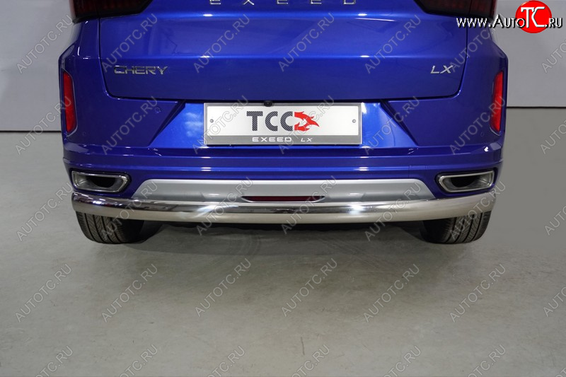 14 999 р. Защита заднего бампера (1.5L Turbo 2WD, овальная, d75х42 мм) TCC EXEED LX 1-ый рестайлинг (2021-2024)  с доставкой в г. Санкт‑Петербург