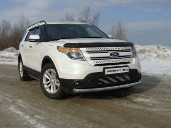 20 999 р. Защита переднего бампера нижняя 76,1 мм ТСС Тюнинг  Ford Explorer  U502 (2010-2016) (нержавейка)  с доставкой в г. Санкт‑Петербург. Увеличить фотографию 1