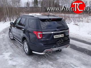 23 999 р. Защита задняя (уголки, нержавейка 76,1 мм) ТСС Тюнинг  Ford Explorer  U502 (2015-2018) 1-ый рестайлинг, 5 дв.  с доставкой в г. Санкт‑Петербург