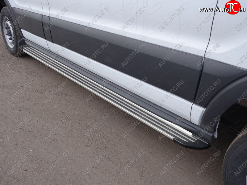 14 349 р. Порог правый алюминиевый Slim Line Silver, ТСС Тюнинг  Ford Transit Connect (2013-2018) (Slim Line Silver)  с доставкой в г. Санкт‑Петербург