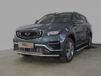 16 999 р. Защита переднего бампера нижняя 42,4 мм ТСС Тюнинг Geely Atlas Pro NL3 (2019-2024) (нержавейка)  с доставкой в г. Санкт‑Петербург. Увеличить фотографию 1