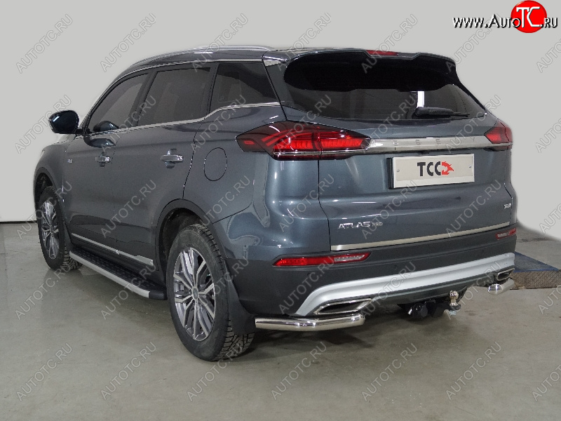 20 999 р. Защита задняя (уголки 60,3 мм) ТСС Тюнинг  Geely Atlas Pro  NL3 (2019-2024) (уголки)  с доставкой в г. Санкт‑Петербург