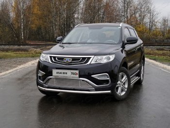 17 999 р. Защита переднего бампера нижняя d60,3 мм ТСС Тюнинг Geely Atlas NL3 (2016-2022) (нержавейка)  с доставкой в г. Санкт‑Петербург. Увеличить фотографию 1