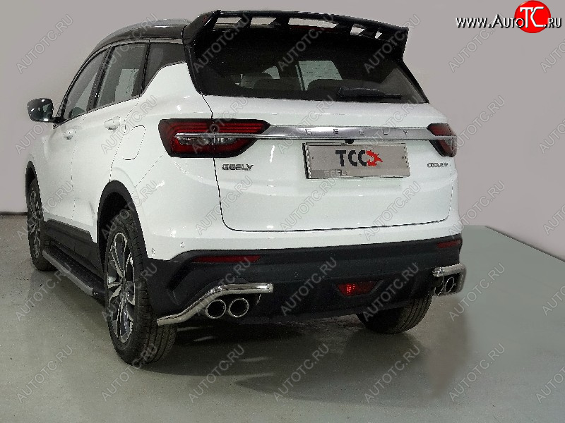 7 499 р. Защита заднего бампера (уголки, d42,4 мм) TCC  Geely Coolray  SX11 (2018-2023) дорестайлинг  с доставкой в г. Санкт‑Петербург