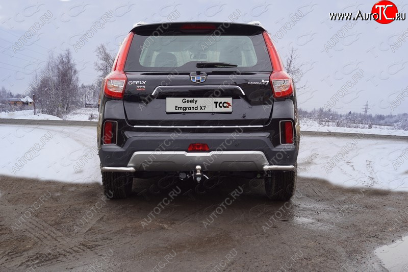 7 799 р. Защита заднего бампера (уголки, d42,4 мм) TCC  Geely Emgrand X7 (2019-2021) 2-ой рестайлинг  с доставкой в г. Санкт‑Петербург