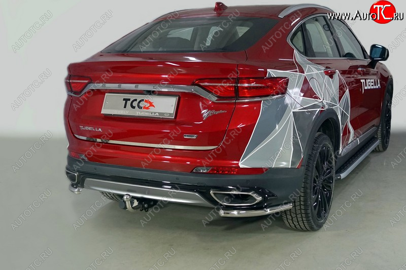 12 299 р. Защита заднего бампера (уголки, d42,4 мм) TCC  Geely Tugella  FY11 (2019-2023) дорестайлинг  с доставкой в г. Санкт‑Петербург