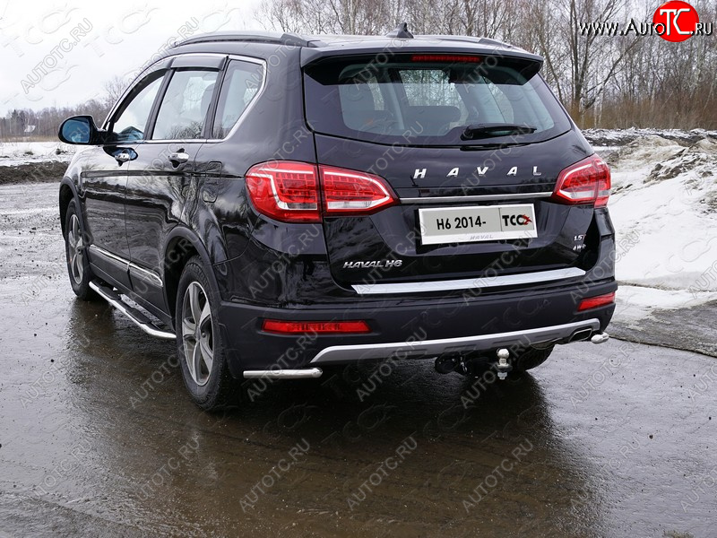 12 999 р. Защита заднего бампера (уголки, d42,4 мм) TCC Haval H6 (2013-2020)  с доставкой в г. Санкт‑Петербург