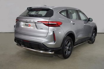 Защита задняя (нержавейка 60,3 мм) ТСС Тюнинг Haval F7  рестайлинг (2022-2024)