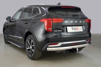 20 999 р. Защита заднего бампера (1.5 2WD, овальная, d75х42 мм) TCC  Haval Jolion (2020-2024)  с доставкой в г. Санкт‑Петербург. Увеличить фотографию 1