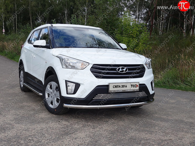 17 999 р. Защита переднего бампера нижняя d60,3 мм ТСС Тюнинг Hyundai Creta GS дорестайлинг (2015-2019) (нержавейка)  с доставкой в г. Санкт‑Петербург