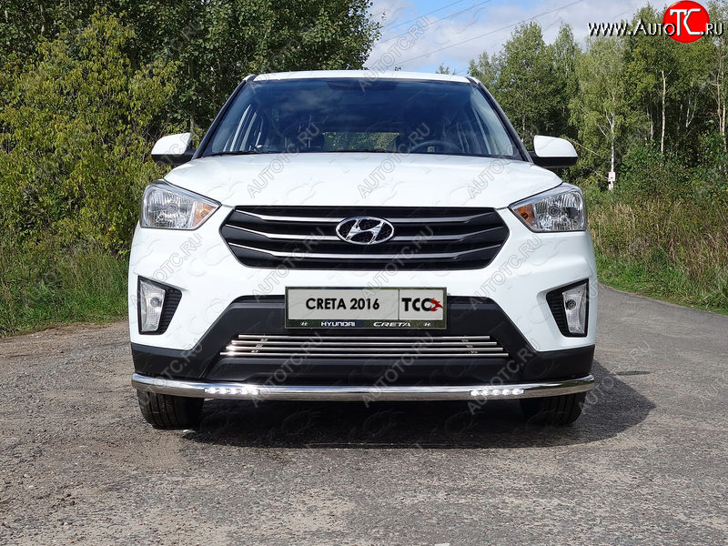 34 649 р. Защита переднего бампера нижняя с ДХО 60,3 мм ТСС Тюнинг  Hyundai Creta  GS (2015-2021) дорестайлинг, рестайлинг (нержавейка)  с доставкой в г. Санкт‑Петербург