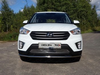 16 549 р. Защита переднего бампера нижняя d42,4 мм ТСС Тюнинг Hyundai Creta GS дорестайлинг (2015-2019) (нержавейка)  с доставкой в г. Санкт‑Петербург. Увеличить фотографию 1