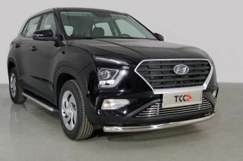 Защита переднего бампера нижняя d60,3 мм ТСС Тюнинг Hyundai Creta SU (2021-2024)  (нержавейка)