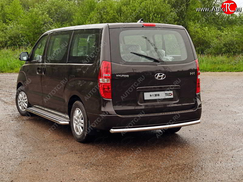 20 999 р. Защита задняя (центральная нержавейка 60,3 мм), ТСС Тюнинг  Hyundai Starex/Grand Starex/H1  2 TQ (2018-2024) 2 рестайлинг (центральная)  с доставкой в г. Санкт‑Петербург