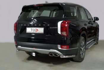 20 499 р. Защита заднего бампера (V-2.2, уголки, d60,3 мм) TCC  Hyundai Palisade  LX2 (2018-2022)  с доставкой в г. Санкт‑Петербург. Увеличить фотографию 1